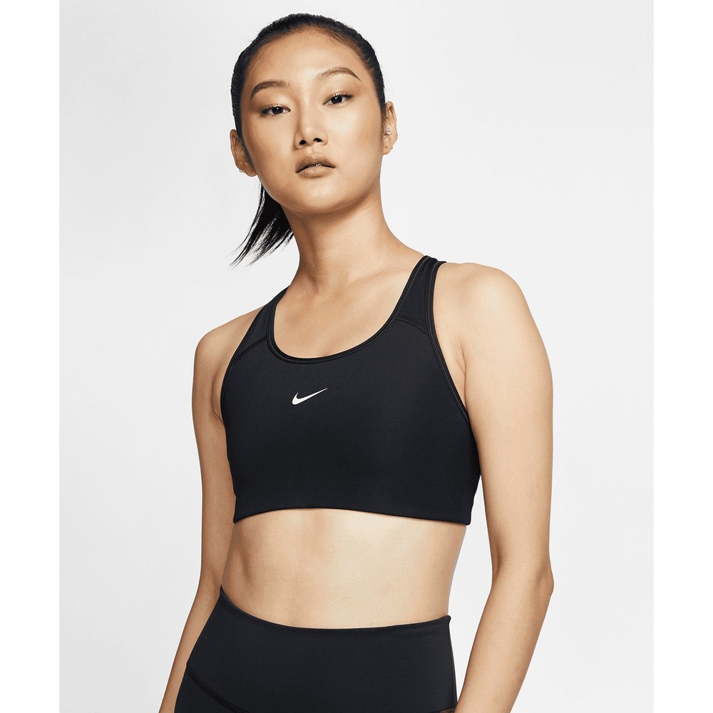Nike Women's Black Dri Swoosh Medium Support Sports Bra BV3636 Sz Small